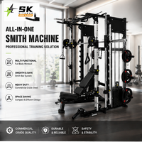 SK Máquina de entrenamiento multifuncional con cable, Barra Smith, Power Rack, Barra de dominadas, Módulo de banco, Estación de gimnasio, Conjunto de gimnasio comercial profesional