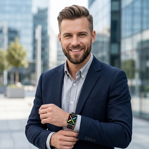 Montre connectée de luxe, écran tactile complet, tracker de fitness sportif, application Dafit pour iOS Android, montres connectées personnalisées directement de l'usine - Product Image 2