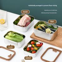 Contenants de stockage alimentaire en acier inoxydable - Ensemble de couvercles en verre résistant à la chaleur pour une préparation des repas sécurisée, idéal pour la cuisine, le bureau et le camping