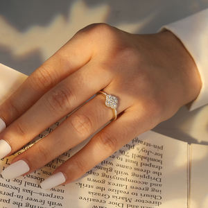 مجوهرات رايننتين LZS09 الفاخرة أربع أوراق البرسيم 8A مكعب الزركونيا الاشتباك طقم مجوهرات الفضة للنساء - Product Image 3