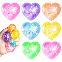 YIWUPOWER Jouet Squishy Cœur en Maltose 3,7 cm, à Remontée Lente, Anti-Stress, Balle à Presser en Forme de Cœur, Jouet Fidget, Cadeau pour la Saint-Valentin et les Fêtes
