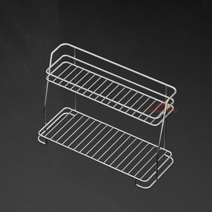 Estante de almacenamiento de doble capa de acero inoxidable 304, soporte para tazas de cocina con asa, profundidad de 8-11,9 pulgadas, multifunción, no requiere instalación - Product Image 3