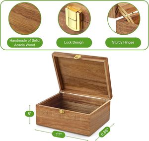 Bằng Gỗ Lưu Niệm Hộp Lớn Keo Lưu Trữ Hộp Bộ Nhớ Kho Báu Hộp Cho Hàng Thủ Công Và Hình Ảnh Lưu Trữ - Product Image 3