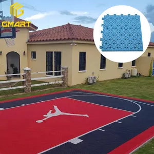 Telhas de piso modular suspensas, telhas de plástico à prova d'água de multiuso para academia cobertura ao ar livre de intertravamento esportes