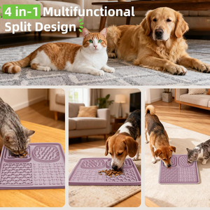 Custom Eco-Friendly <b>Food</b> Grade Silicone Square Pet <b>Mats</b> BPA-Free Slow Feeder Lick Suction <b>Dog</b> Easy Clean Portable Pet Feeders - Product Image 5