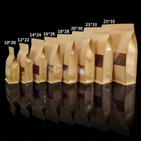 Sachet refermable en papier kraft écologique recyclé à fond plat pour aliments, pizzas, sushis, fruits lyophilisés et snacks