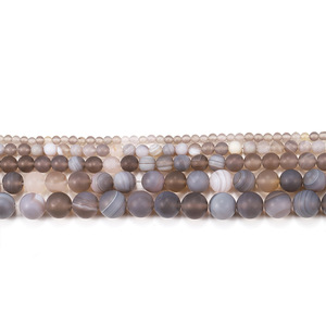 Matte Gray Agate Striped Round Loose <b>Beads</b> 4 6 8 10 12mm For Jewelry Making <b>Stone</b> <b>Beads</b> - Product Image 5