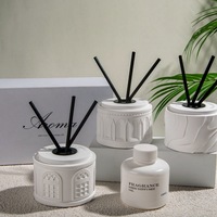 Logo privé luxe maison décorative aromathérapie huile essentielle parfum Chic plâtre géométrique bouteille roseau diffuseur