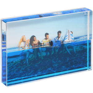 Marcos con temática de mar, accesorios para álbumes de fotos, marcos de fotos con purpurina líquida, adorno de vacaciones con inserto de foto, <span class=keywords><strong>barco</strong></span> flotante - Product Image 3