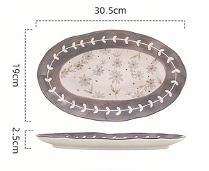 Bộ đồ ăn gốm sứ cao cấp - Dòng Mandala màu xám - Mẫu mới <span class=keywords><strong>2025</strong></span> - Bát và đĩa - Product Image 5