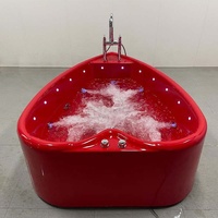 Baignoire Jacuzzi élégante autoportante, bain à remous intérieur, baignoire de massage en acrylique pour 2 personnes, spa en forme de cœur pour salle de bain haut de gamme