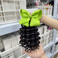 Extensions de Queue de Cheval Synthétiques Fujia pour Petites Filles en Fibre Haute Température, Bouclées Ondulées, Durables, Anti-Nœuds, Pré-Bondées Style I-Tip