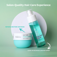 Shakebar Traitement sans rinçage Nourrissant et Réparateur pour Cheveux Secs et Abîmés Sans Sulfate Anti-Frisottis Huile de Ricin Hydratante Spray Démêlant