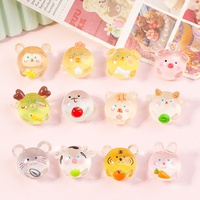 Accessoires de dessin animé en relief transparent lumineux du zodiaque chinois, ornements micro-paysagers DIY pour coque de téléphone en colle crème