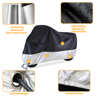 Housse de moto imperméable toutes saisons 210D, pliable, écologique, légère, durable, 200x90x100cm, résistante aux UV, protection contre le soleil et la pluie