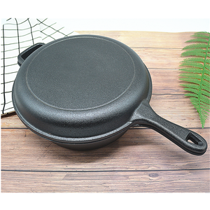 <span class=keywords><strong>Cocotte</strong></span> <span class=keywords><strong>en</strong></span> <span class=keywords><strong>fonte</strong></span> classique de 27 cm, double usage, pré-assaisonnée, avec couvercle <span class=keywords><strong>en</strong></span> <span class=keywords><strong>fonte</strong></span> - Product Image 1