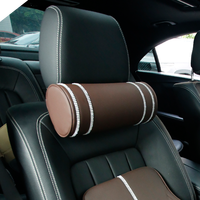 Sur mesure votre Logo cou oreillers en cuir Pu cristal voiture appui-tête cou découpé mémoire mousse coussin oreiller siège de voiture appui-tête