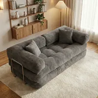 Gemütliches Wolkenförmiges Modernes Modulares Sofa Konvertierbares Bodensofa-Bett Weiches Cord-Ecksofa Familien- und Haustierfreundlich für Wohnzimmer
