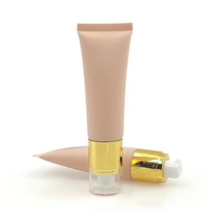 Emballage personnalisable pour petit tube de crème BB, fabriqué en usine, tube ovale en plastique avec pompe, imprimé en couleur, conteneur cosmétique vide - Product Image 1