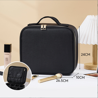 Trousse de maquillage la plus vendue avec entrée de miroir lux et LED sophistiquée Boîte de maquillage cosmétique de grande capacité Étui pour rouge à lèvres avec miroir