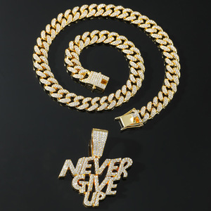 Collar con Colgante de Letra de Aleación Estilo Hiphop, Chapado en Oro y Plata, para Hombre, Joyería de Moda, Venta al Por Mayor, Gran Venta 2026 - Product Image 1