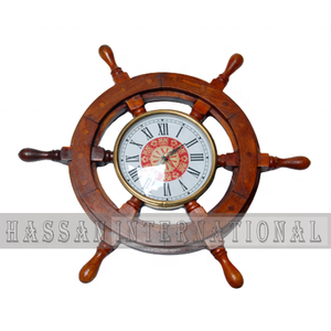 Roue de bateau en bois nautique, vente en gros, fabricant et fournisseur de lettres, décoration d'horloge murale, offre spéciale - Product Image 4