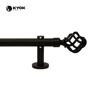 Tringles à rideaux noires KYOK de 3/<span class=keywords><strong>4</strong></span> po de diamètre avec embouts torsadés en forme de cage, tringles à rideaux extensibles pour fenêtres - Product Image 2