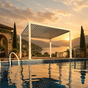 Pergola Motorizzata <span class=keywords><strong>in</strong></span> Alluminio Verniciato a Polvere con Tetto a Lamelle, <span class=keywords><strong>Copertura</strong></span> Ecologica per Balcone, Patio, Giardino e Terrazza - Product Image 1