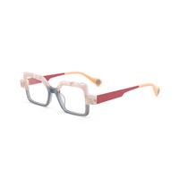 Monturas Ópticas de Acetato Premium, Unisex, Vintage, Geométricas, Transparentes, Cuadradas, Gafas de Moda, Venta al Por Mayor