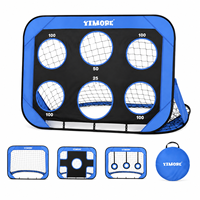 But de football pliable 4 en 1, en maille polyester, avec cadre en fibre portable, pour l'entraînement au tir au football pour enfants, avec sac de transport