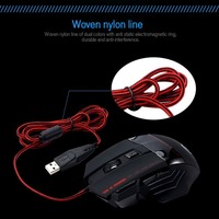 Souris de Jeu Professionnelle Haute Résolution 5500 PPP avec Rétroéclairage LED Arc-en-Ciel, Filaire USB, pour Ordinateur Portable et de Bureau