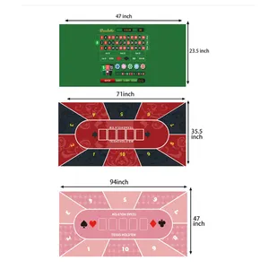 थोक अनुकूलित डिज़ाइन रबर पोकर टेबल मैट ओवल टेक्सास पोकर पैड मैट