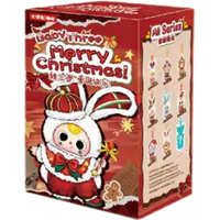 Набор плюшевых игрушек-сюрпризов Baby Three Merry Christmas Series - Оригинальный запечатанный набор из 8 коробок, милые украшения для елки BB3, рождественский подарок