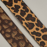 Bande élastique en caoutchouc jacquard imprimé léopard de 50 mm pour la couture de vêtements, la décoration, les textiles de maison, les culottes, les jupes et les perruques