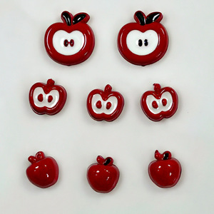 Adornos para el Cabello de Resina Plástica con Forma de Manzana, Lindos y de Dibujos Animados, Accesorios de Joyería DIY, Estilo Casual Multifuncional - Product Image 1