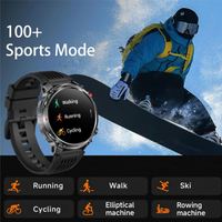 Montre connectée de sport d'extérieur ERON HT45 pour hommes, 1100 mAh, longue durée de vie, étanche IP68, avec lampe de poche, tracker d'activité