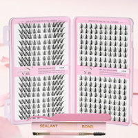 Extensions de cils individuels 3D effet plume, bande ultra-fine, longueurs mixtes, légères, pour pose DIY
