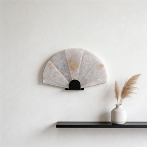 Lampada da Parete a Ventaglio in Pietra Naturale, Applique Decorativa Moderna in Marmo, Lussuosa Illuminazione da Interni - Product Image 1