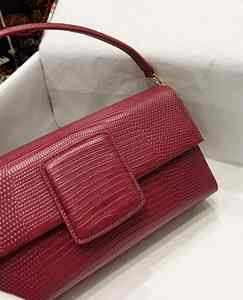 Bolsos de Mano de Cuero Vacuno con Diseño de Lagarto, Forro de Cuero Genuino Duradero, Decoración de Perlas, Bolsos de Hombro Pequeños de Lujo para Mujer - Product Image 6