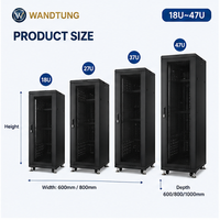 Baie de serveur sur pied 19 pouces 18-47U 600*600mm, armoire réseau 19 pouces avec porte vitrée pour centre de données