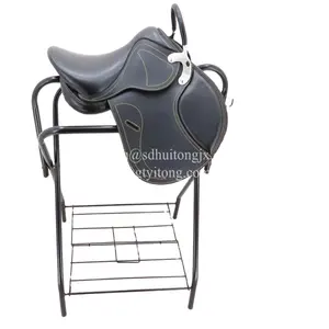Sillín occidental de acero de fábrica, bastidores de almacenamiento de acero para exhibición de sillín de caballo en inglés