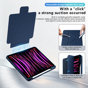 Funda para Tablet Resistente a Golpes, Funda de Cuero PU para Tablet, Funda Magnética Extraíble para <span class=keywords><strong>iPad</strong></span> <span class=keywords><strong>Pro</strong></span> 11, Funda con Soporte para Tablet - Product Image 3