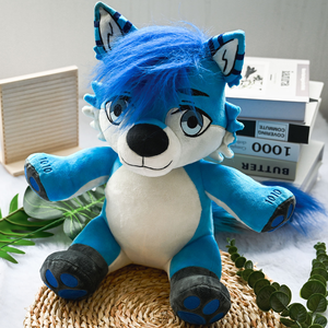 Peluche de Lobo <span class=keywords><strong>Azul</strong></span> Personalizado con Cola Peluda, Relleno de Algodón, con Certificación OEM, CPC y CE - Product Image 5