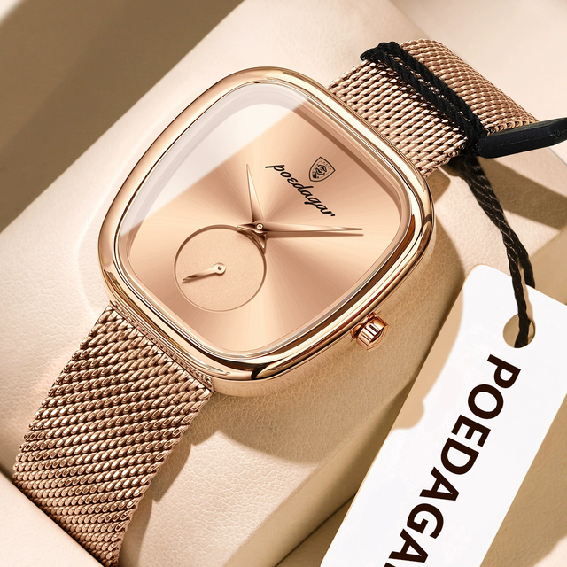 POEDAGAR New Fashion Elegant Lady Watch 783 Waterproof Watch for Woman Mesh Stainless Steel Quartz Women's Watches Female Reloj