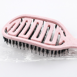 <span class=keywords><strong>Brosse</strong></span> à cheveux démêlante écologique pour femmes et hommes Wave Vegan Climate Neutral Straw Curly Wet Paddle No Tugging Detangler Hairbrush - Product Image 4