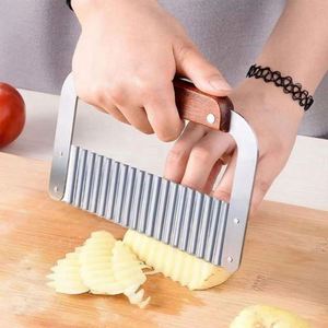 Kitchen Tool Stainless Steel Manual Wavy Knife Potato <b>Cutter</b> and French Fry Maker Wavy <b>Edged</b> Crinkle French Fry Potato <b>Cutter</b> - Product Image 4