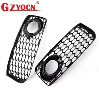 Kit de calandre en nid d'abeille pour Audi A5 8T Coupé 09-12 RS - Calandre avant + Grilles inférieures Calandre antibrouillard noire 8T0853651 8T0807681B