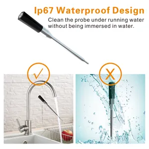 IP67 Waterproof Probe Smart BT BBQ Grill Tools Wireless Meat Thermometer For Outdoor Cooking