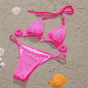 Traje de Baño Deportivo Personalizado para Mujer, Mini Bikini, Micro Estampado Extremo, Conjunto de Dos Piezas, Bikini de Tiras, Ropa de Playa - Product Image 4