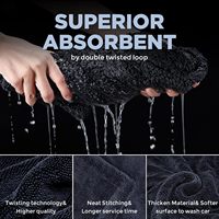 Serviette de séchage en microfibre torsadée de haute qualité 1200 g/m² pour voiture, OEM/ODM, en microfibre non tissée